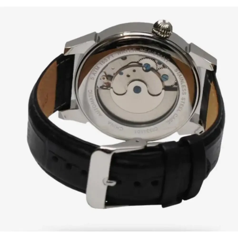 NWB Croton Imperial Yin Yang Mens Watch Silvertone